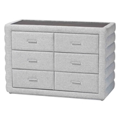 Baxton Studio Cadmus Modern Light Grey Channel-Tufted Fabric 4-Drawer Dresser